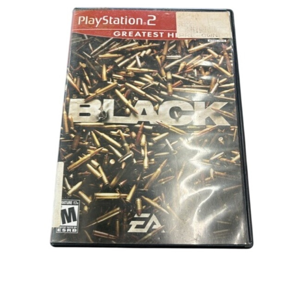 Black PlayStation 2 PS2 Greatest Hits EA First Person Shooter Video Game Disc